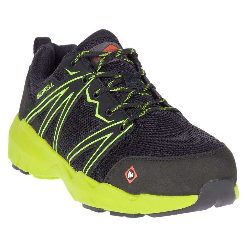 Chaussure de Securite Merrell Fullbench Superlite Alloy Toe Noir/Vert Homme | G.C.SWDD